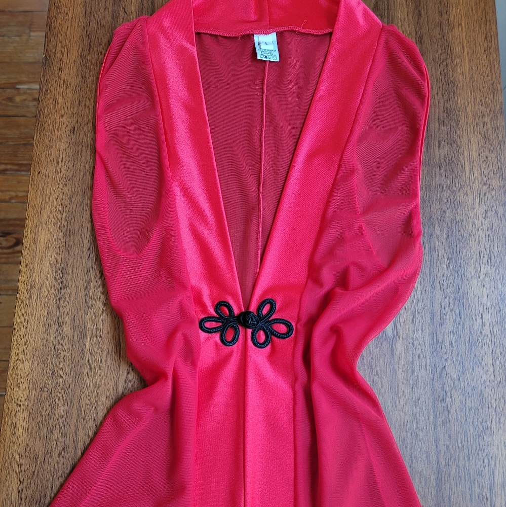 Mini robe in red mesh